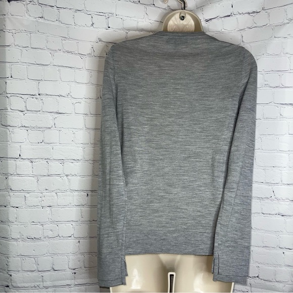 Banana Republic grey merino wool crew neck sweater with split sleeve detail XS - Picture 6 of 6
